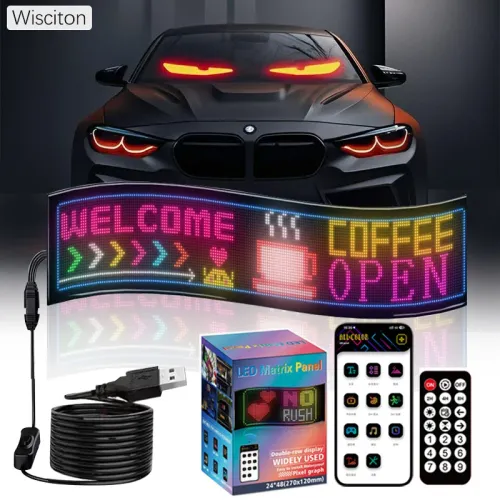 LED DIY Programmable Bluetooth App Control Flexible Scrolling Display Light