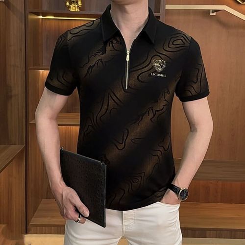 Summer Fashion: European-Style Short-Sleeve Casual Zip-Up Shirt with Turn-Down Collar (Versatile Design)