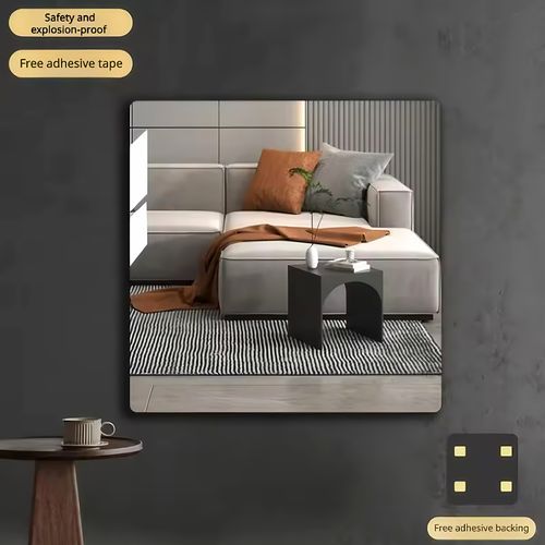 Self-adhesive flexible acrylic wall mirror