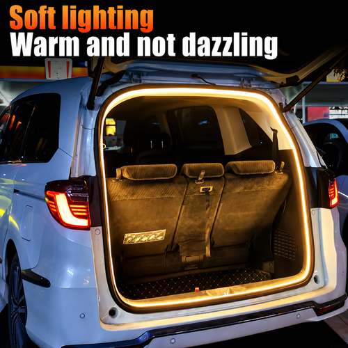 Car high brightness trunk lighting ambient light interior decoration LED wiring free automatic sensing tailgate light strip