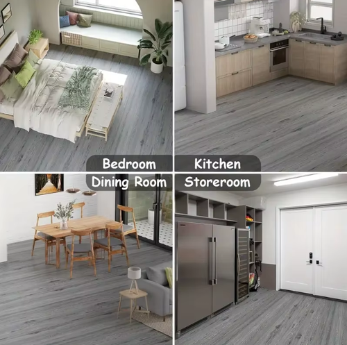 5pcs 50cm*2m Peel and Stick Wood Flooring Planks-Self-Adhesive Wood Grain Floor Tiles with Thickened