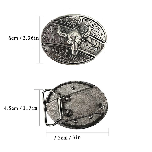 Vintage Metal Belt Buckle For Men  Stylish Engraved Animal Buckle Novelty Buckles Accessories