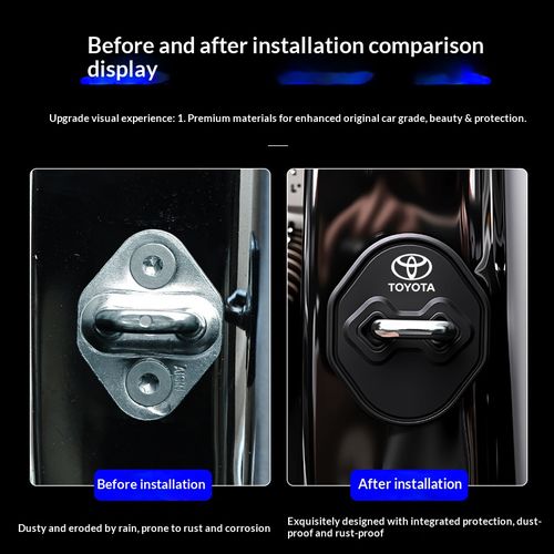 4PCS Silicone buffer and shock-absorbing protective cover for car door lock latches – suitable for Toyota RAV4, Levin, Avalon, and Wildlander.