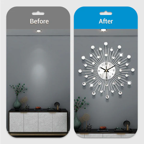 💫Stijlvolle Strass-Wandklok | Stil & Elegant Voor Jouw Interieur🕰️✨33cmx33cm