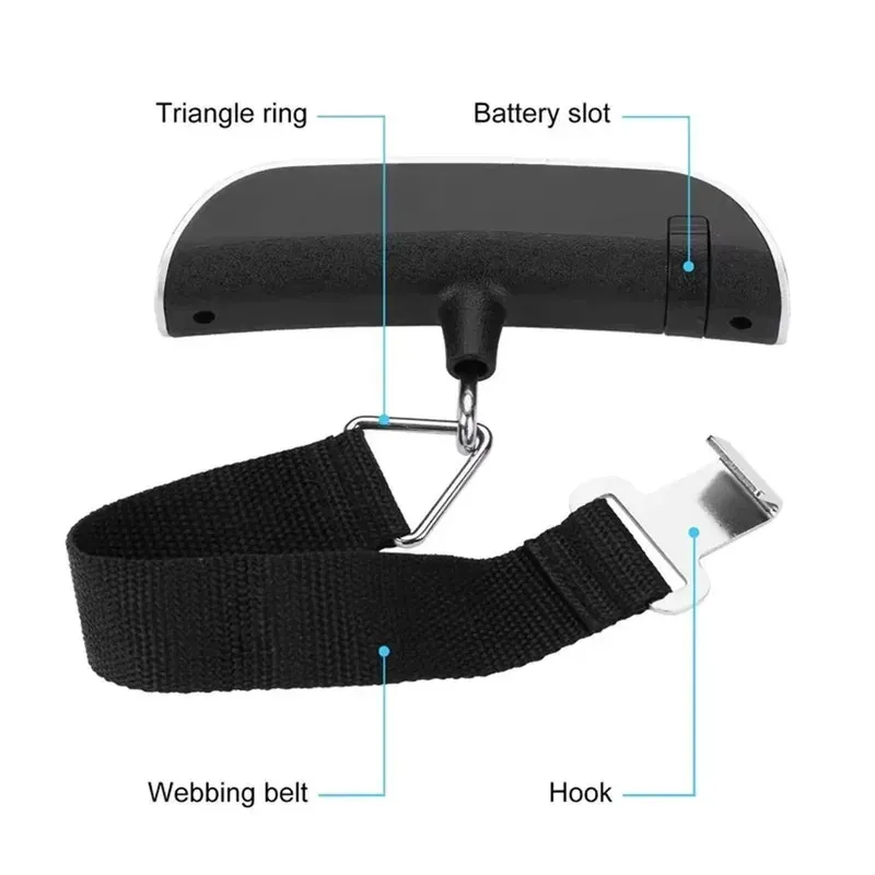 50kg Portable Hanging Scale Electronic Hand Luggage Scale Digital Display Suitcase 110lb Travel Baggage Bag Weighing Tools