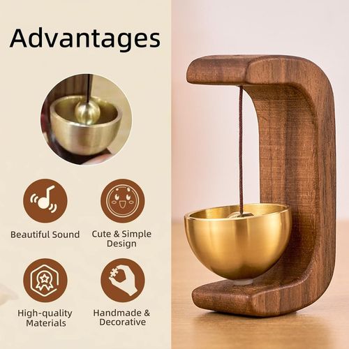 Dopamine-Style Magnetic Wooden Wind Chime Doorbell