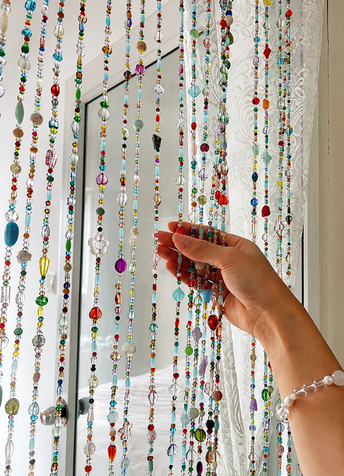 Dopamine style  handmade beaded door curtain DIY kit (includes 500g of beads and 8 meters of fishing line)