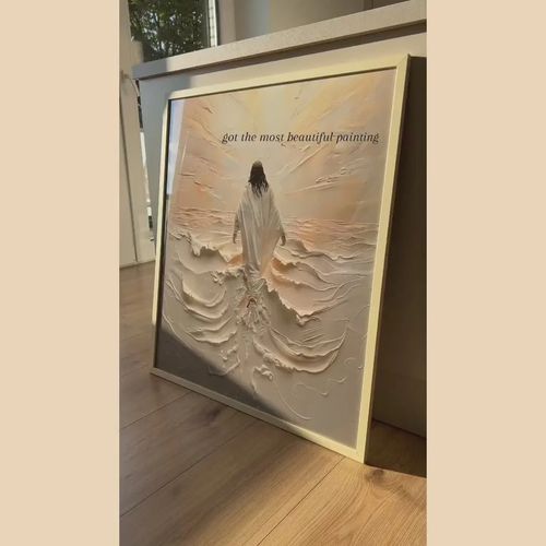 Oil paintings of Jesus in various styles.