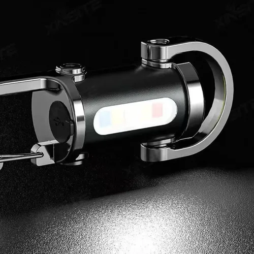 Mini USB Rechargeable LED Flashlight Keychain Portable Waterproof Pocket Lamp Keyring Hanging Light Outdoor Gear