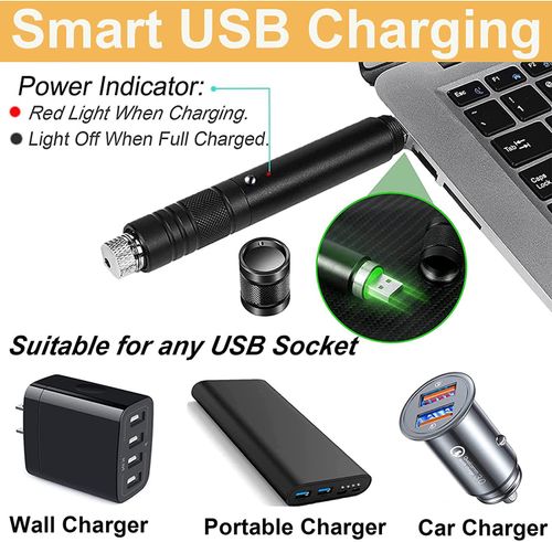 2025 new green laser pointer long range high power rechargeable USB with adjustable star head