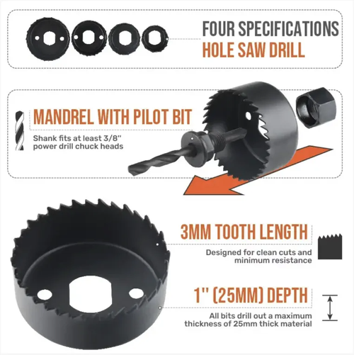 246-piece multi-functional drill bit set, including twist drills, woodworking flat drills, cement drills and screw bits, suitable for drilling through various materials such as wood, metal and cement. It covers all specifications, featuring high hardness materials that are durable. The hard tool box provides organized storage. It is an all-in-one cost-effective tool set for home decoration DIY and maintenance workers.