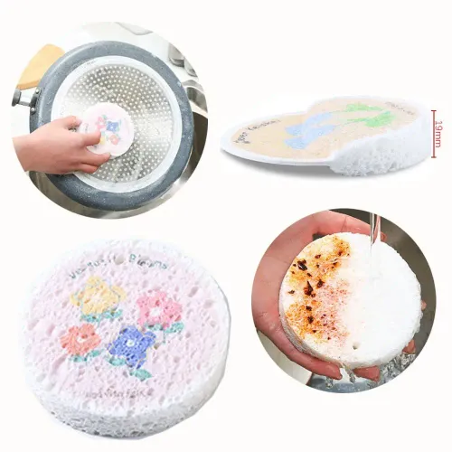 3pcs New Wood Pulp Cleaning Sponges Magic Wipe Cotton Scouring Pads Melamine Washing Tool Dishwashing Sponge Kitchen