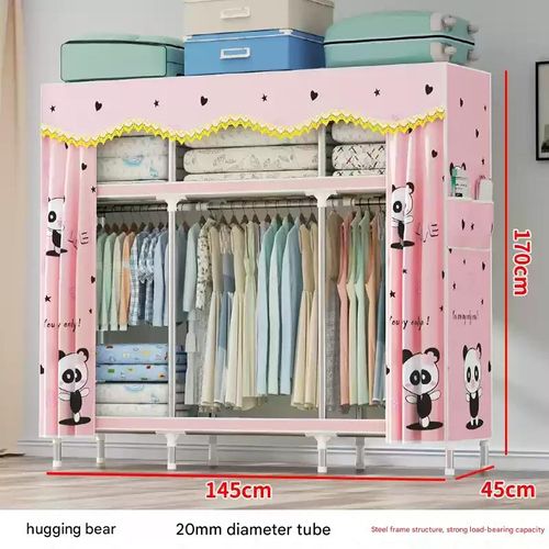 Simplified wardrobe, home bedroom, thick steel pipe