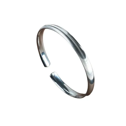 2 pcs Copper Cats Eye Bracelet Open Adjustable Silver Bangle Fashionable Jewelry Accessories