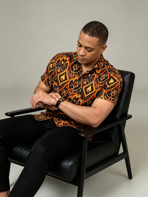 Printed new short sleeved trendy casual handsome shirt