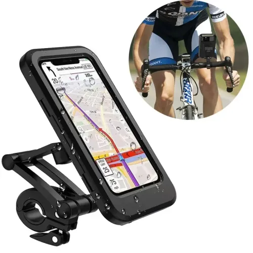 Waterproof Motorcycle Bike Mobile Phone Holder Universal Bicycle GPS 360°Swivel Phone Mount Bicycle Accessories