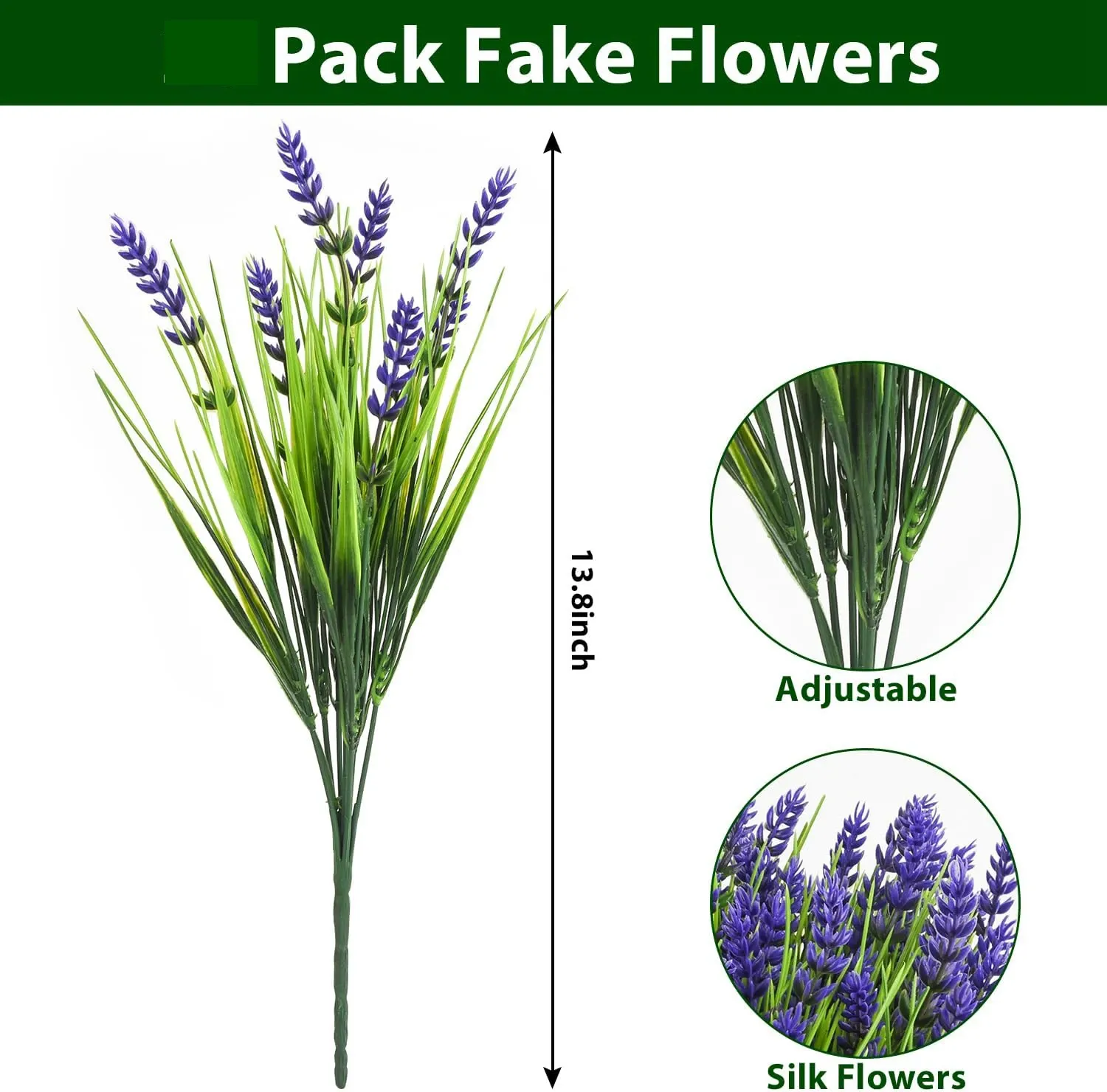 5Pcs Artificial Flowers Bunch Purple Fake Flower Vase Fillers for Home Room Decor Wedding Decoration Outdoor Potted Ornament