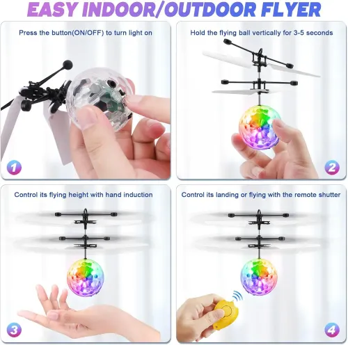 Children's Toy Induction Colorful Crystal Ball Gyroscope Intelligent Induction Floating Ball Luminous Toy Gifts for Kids