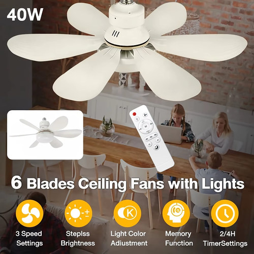 Remote-controlled ceiling fan with light