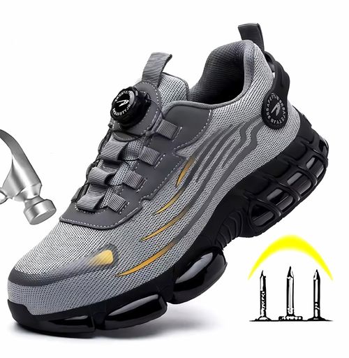 Rotating‑Button Safety Work Boots for Men