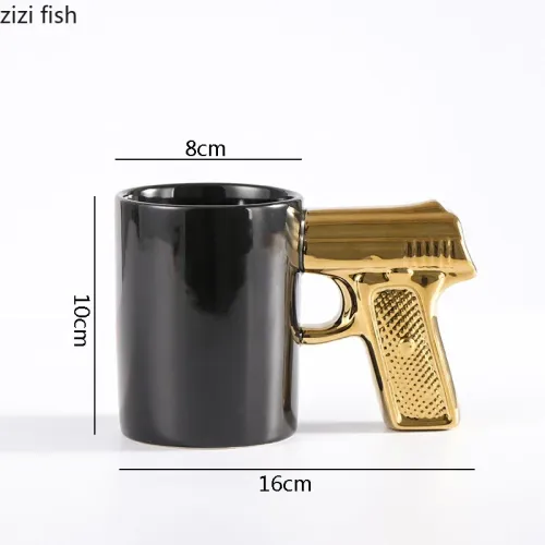 Creative Amazon Cross-Border Coffee Mug: Revolver-Style Ceramic Cup