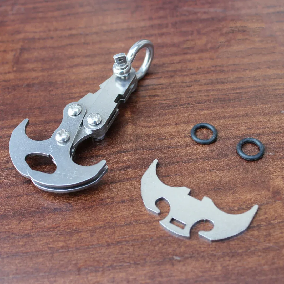 2Pcs Stainless Steel Outdoor Climbing Hook - Durable & Deployment, Gravity Hook & Emergency Tool for Hiking
