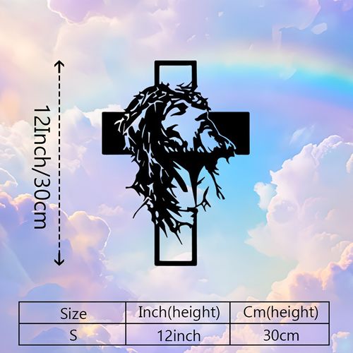 🎄✝️Metal Jesus and Cross Wall Art: Christian Home Decor