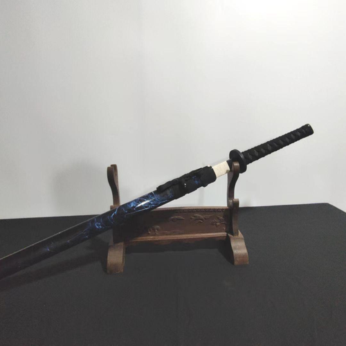 Self-Fueling Powder-Fed  Flame Blade  Prop (Authentic Intangible Cultural Heritage Craft) — Combustible Bamboo & Wood Tang-Style Dao