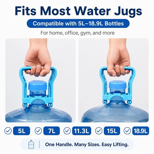 5PCS 5 Gallon Water Jug Lifter Handle, Easy Grip Heavy Water Bottle Carrier for Home Office Camping