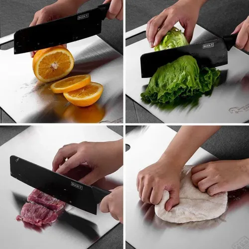 Stainless Steel Panel and Chopping Board Kitchen Household Thickened Double Sided Cutting Board Block Kneading Dough Boards