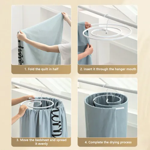 2pcs Round Spirals Sheet Hanger Quilt Sheet Sheet Hangers Multi-Functional Balcony Rotating Spirals Drying Rack For Clothes