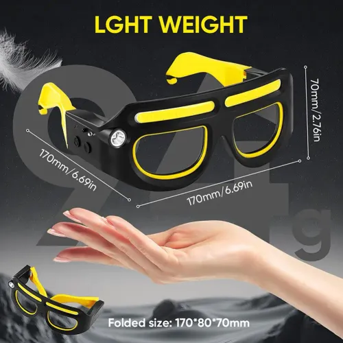 Rechargeable LED Safety Glasses Headlights Detachable Sunglasses Multifunctional Headlamp for Working Car Maintenance Light