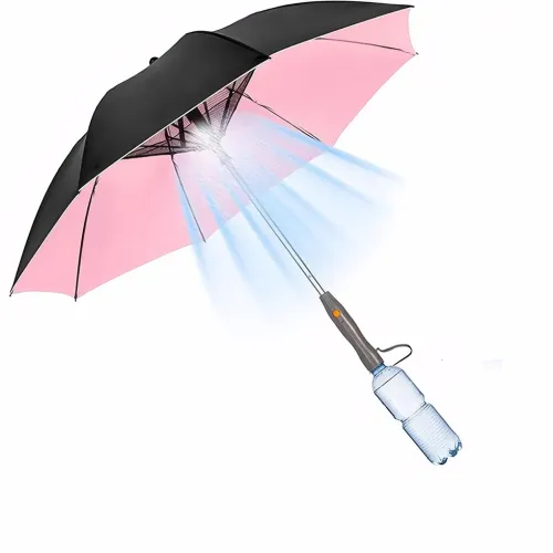 Sun Parasol Waterproof And Durable Electric Fan Included Outdoor Protection Long Handle Umbrella