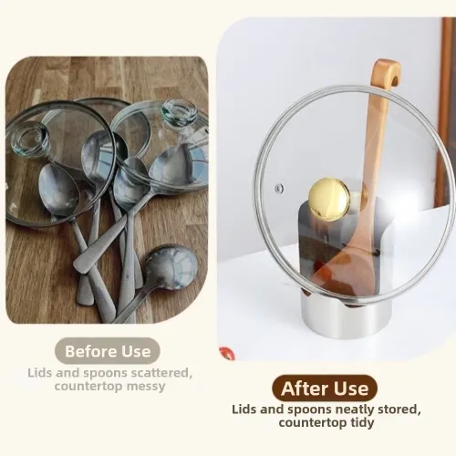 Stable Stainless Steel Spoon Holder Easy To Clean Heat-Resistant Soup Spoon Rack Stainless Steel Spatula Holder Dinning Table