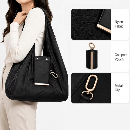 Portable Mini Keychain Foldable Shopping Bag – With Key Ring, Expandable