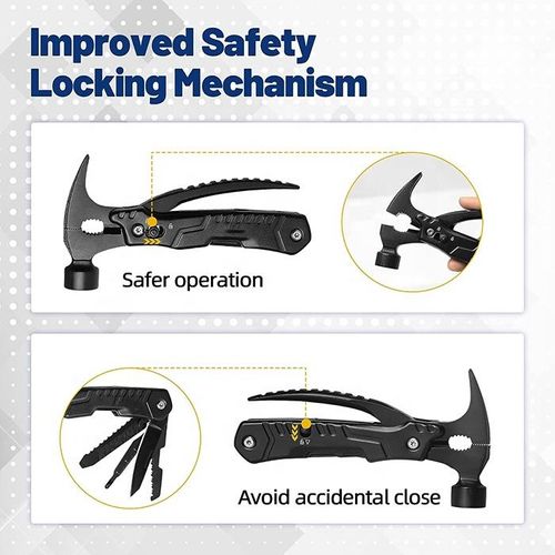 Multifunctional Outdoor Tools, Sheep Horn Hammer, Convenient Camping Combination Small Tool, Stainless Steel Pliers