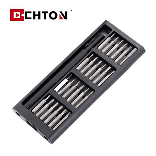24-in-1 Magnetic Precision Screwdriver Bit Set ABS Case Multi Laptop Phone Pouch Repair Tool Kit Aluminum Handle