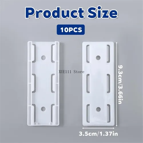 10Pcs Socket Holder Adhesive Punch Free Power Stirp Holder Kit, Plug Sockets Holders Self Adhesive Desktop Socket Fixer