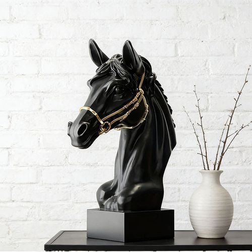 Modern Minimalist Horse Head Statue Art Nordic Design Resin Sculpture, Contemporary Decor