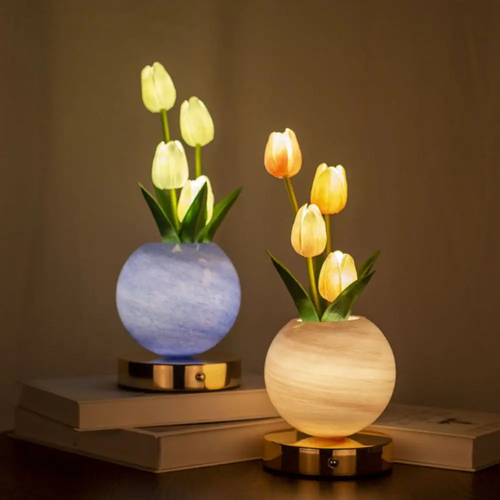 USB Rechargeable Tulip LED Night Light Touch Dimmable LED Light Source USB Rechargeable Desk Lamp Artificial Flower Design 1 sold