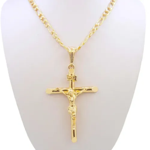 1 piece trendy vintage cross pendant necklace - individualistic, fashionable, minimalist, and unisex in a simple style.
