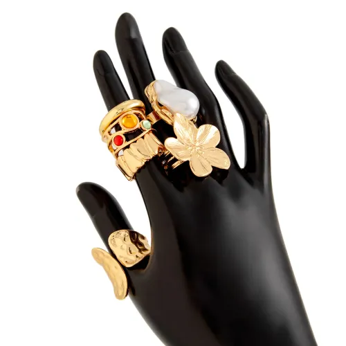 6-piece retro irregular ring set geometric metal gold and silver open rings for girls women men gothic punk couple jewelry