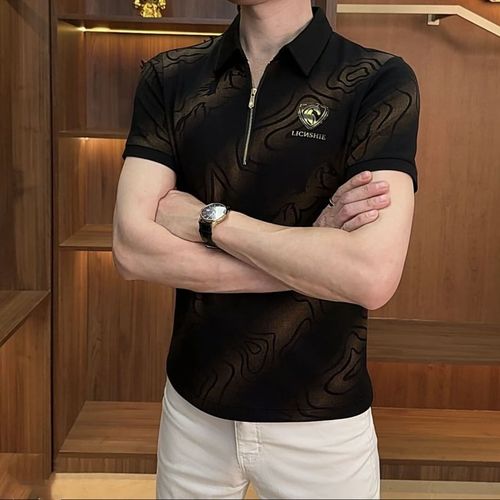 Summer Fashion: European-Style Short-Sleeve Casual Zip-Up Shirt with Turn-Down Collar (Versatile Design)