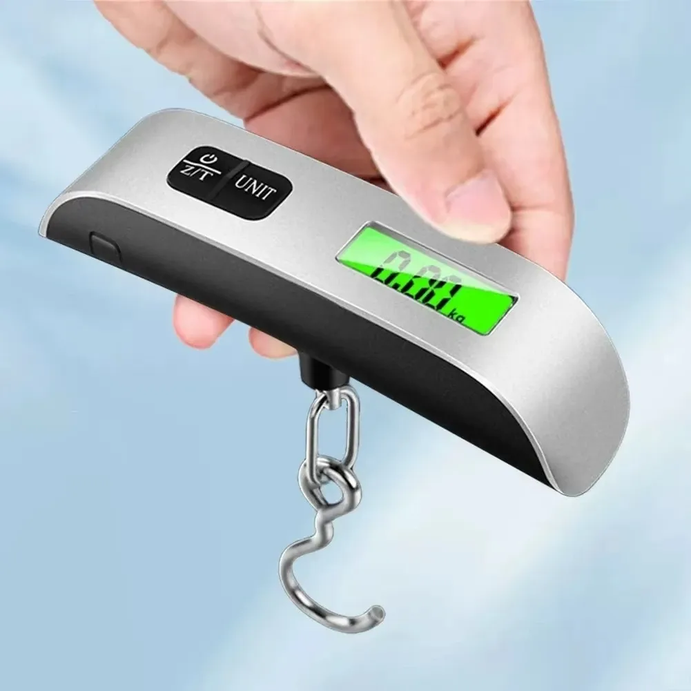 50kg Portable Hanging Scale Electronic Hand Luggage Scale Digital Display Suitcase 110lb Travel Baggage Bag Weighing Tools