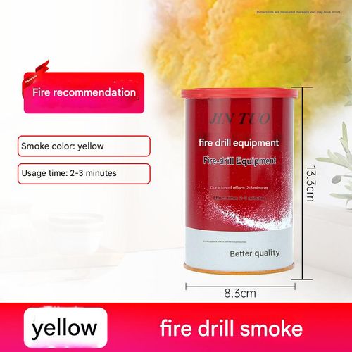 White, orange, black, red, yellow, red, stage fire drill, smoke tank drill, outdoor drill