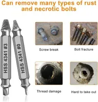 Stripped Broken Screw Remover, 6 Counts Set Easy Out Bolt Extractor