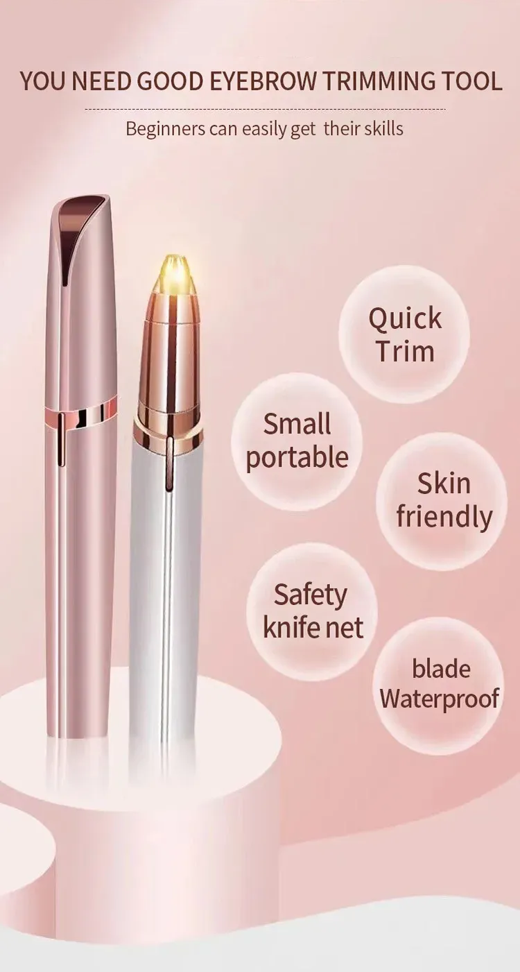 2026 New Electric Eyebrow Trimmer Pen Automatic Hair Removal Razor for Women Men Facial Shaver Beauty Tool Epilator