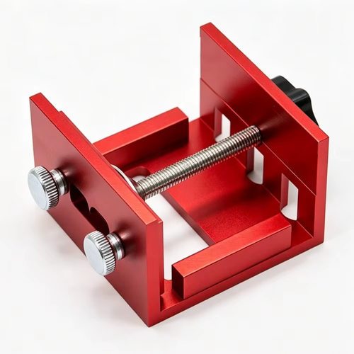 🔧Aluminum Alloy Door Lock Mortising Jig Adjustable Clamping Red Finish Lock Installation Jig Router Bit Set