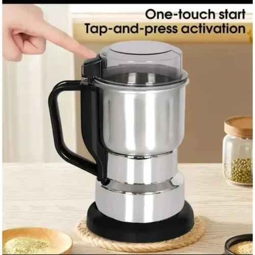 500ML Electric Grinder Stainless Steel 8 Leaf Blade Portable Handle Multifunction Spice Mill