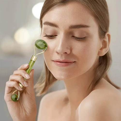 The Secret to Glowing Skin - 100% Natural Jade Roller & Gua Sha Set for Face Lifting